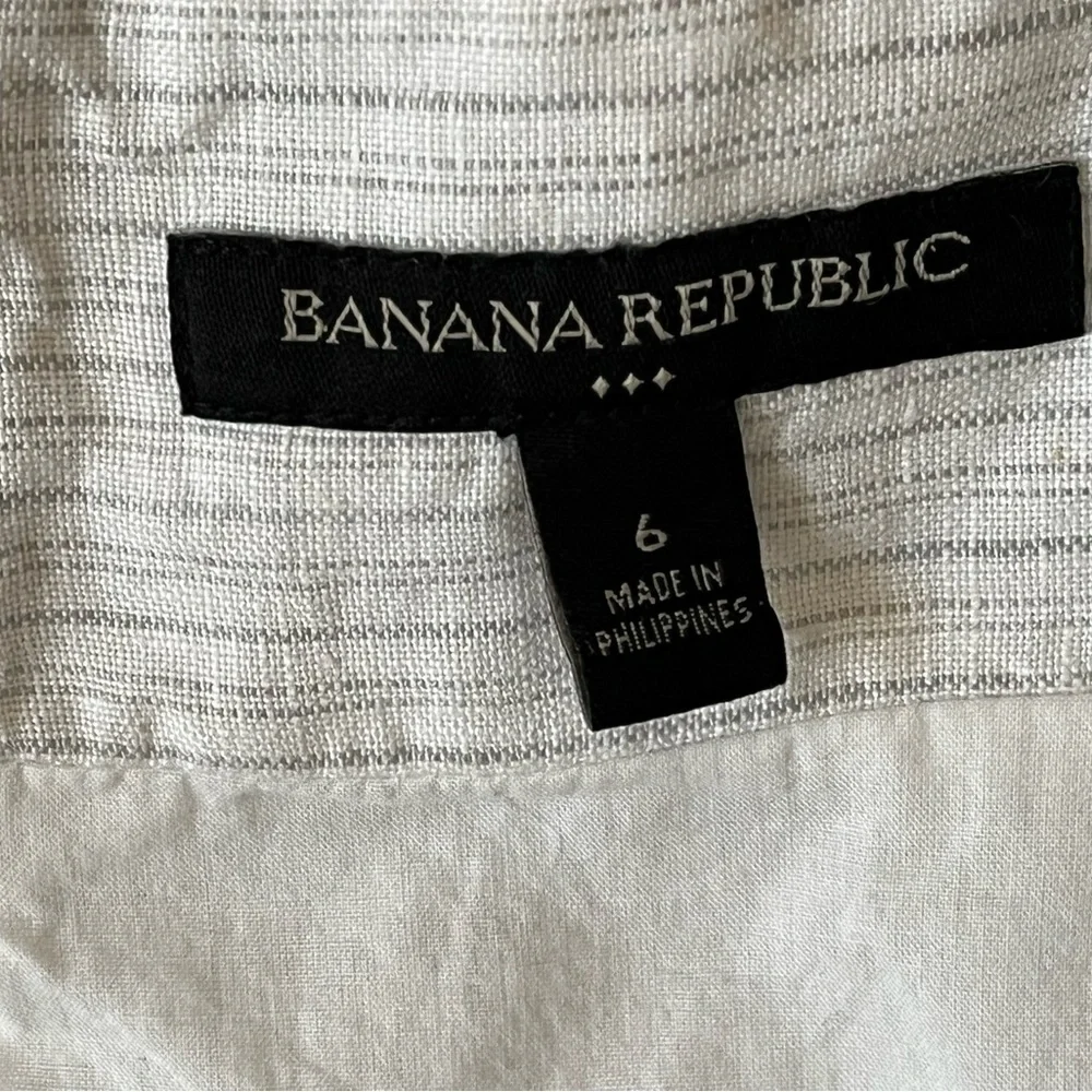 Banana Republic Linen Striped Pencil Skirt Size 6